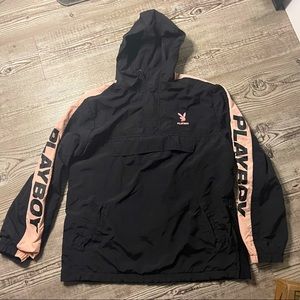 Playboy X Pacsun | Black & Pink Windbreaker Hoodie
